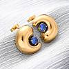 304 Stainless Steel Micro Pave Cubic Zirconia Stud Earrings EJEW-B138-01G-1