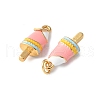 Ice Cream Rack Plating Brass Enamel Pendants KK-Q804-01G-01-2