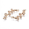Brass Micro Pave Clear Cubic Zirconia Links Connectors KK-S359-159-RS-3