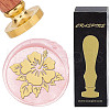Brass Wax Seal Stamps with Wood Handle AJEW-WH0412-0179-1