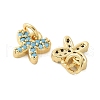Brass Micro Pave Cubic Zirconia Charms KK-U056-42G-2