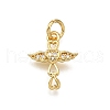 Brass Micro Pave Cubic Zirconia Pendants KK-Z100-40G-02-1