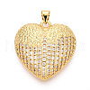 Brass Micro Pave Clear Cubic Zirconia Pendants KK-N268-52G-1