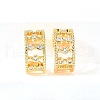 Brass Micro Pave Clear Cubic Zirconia Cuff Earrings EJEW-F370-10G-4
