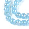Electroplate Imitation Jade Glass Beads Strands GLAA-T032-J8mm-AB04-3