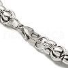 304 Stainless Steel Byzantine Chain Bracelet BJEW-C042-08P-3