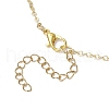 Glass Cat Shape Copper Wire Wrapped Pendant Necklaces NJEW-JN05258-6
