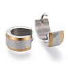 Textured 304 Stainless Steel Huggie Hoop Earrings EJEW-L252-017GP-2