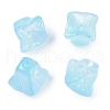 Transparent Spray Paint Glass Beads GLAA-H035-03G-1
