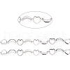 201 Stainless Steel Moon & Heart Link Chains CHS-F015-02P-1-2
