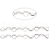 Tarnish Resistant 201 Stainless Steel Moon & Heart Link Chains CHS-F015-02P-1-2