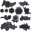 Gorgecraft 12Pcs 12 Style Computerized Embroidery Polyester Ornament Accesories DIY-GF0009-12-1