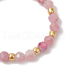 Natural Tourmaline Beaded Stretch Rings for Women RJEW-JR00868-05-4