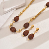 Elegant Vintage Casual Alloy Resin Stud Earrings & Necklaces Sets for Women BU8446-1-1