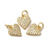 Rack Plating Brass Micro Pave Clear Cubic Zirconia Charms KK-F853-16G-3