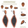 Unicraftale 15 Pair Walnut Wood Stud Earring Findings STAS-UN0055-14A-5