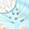 Natural Paua Shell Pendant Necklaces NJEW-JN05141-1