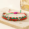 Christmas Theme Handmade Glass Seed Beads Braided Bead Bracelets for Women AI8228-1