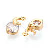 Brass Micro Pave Cubic Zirconia Charms KK-N263-73A-G-2
