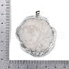 Natural Yellow Quartz & Druzy Agate Geode Pendants G-G162-02P-02-3