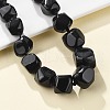 Natural Dyed & Heated Black Agate Nuggets Beaded Necklaces for Women Men NJEW-K388-01P-2