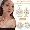 Beebeecraft Brass Micro Pave Pale Turquoise Cubic Zirconia Charms ZIRC-BBC0001-09-2
