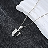 201 Stainless Steel Crystal Rhinestone Initial Pendant Necklaces FS-WG28760-23-1