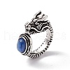 Dragon Head Natural Kyanite Cuff Rings RJEW-G273-03AS-04-4
