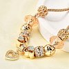 Alloy European Beads Charm Bracelets BJEW-F495-09G-5