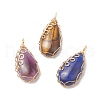 Natural Mixed Stone Copper Wire Wrapped Pendants PALLOY-JF02016-1