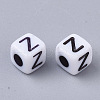 White Opaque Acrylic Beads X-MACR-R869-02Z-2