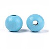 Spray Painted Round Natural Schima Wood Beads WOOD-A018-12mm-09-2