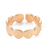 Textured Flat Round Brass Cuff Rings for Women KK-S356-572-NF-2