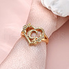 Heart with Flower Hollow Out Brass Finger Rings FS-WG99C3E-07-1