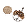 Natural Mixed Gemstone Chip Pendants PALLOY-JF02741-2