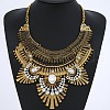 Alloy Crystal Rhinestone Ethnic Boho Trible Floral Chunky Bib Necklaces for Women FS-WG8FFE1-01-2