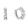 Elegant S925 Sterling Silver Clear Cubic Zirconia Hoop Earrings LS7789-2-1