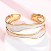 304 Stainless Steel Enamel Bangles for Women BJEW-D306-04G-5