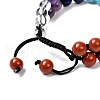 Round Imitation Amber & Mixed Stone Braided Bead Bracelet for Girl Wome X1-BJEW-JB06962-01-6
