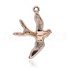 Cadmium Free & Nickel Free & Lead Free Alloy Swallow Pendants PALLOY-E391-26RG-NR-2
