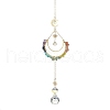 Glass Round Pendant Decoration HJEW-TA00045-1