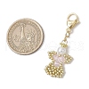 Angel Glass Pearl & Glass Seed Beaded Pendant Decorations HJEW-MZ00210-07-3