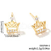 Brass Pave Clear Cubic Zirconia Stud Earrings ZJ0177-4-1