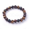 Natural Tiger Eye Beads Stretch Bracelets BJEW-F380-01-B18-1