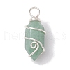 Natural Mixed Stone Copper Wire Wrapped Pointed Pendants PALLOY-JF02677-02-4