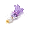 Glass Seed Beaded Flower Figurine Pendants PALLOY-MZ00686-02-4
