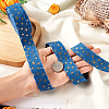 5 Yards Polyester 3D Star Gold Stamping Ribbon OCOR-TAC0023-14C-6