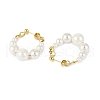 Shell Pearl Beaded Dangle Stud Earrings EJEW-JE06362-01-3