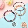 DIY Natural Crazy Agate & Fire Crackle Agate Stretch Bracelet Making Kit DIY-YW0008-49-5