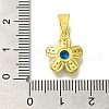 Flower Rack Plating Brass Micro Pave Cubic Zirconia Pendant KK-H485-01G-01-3